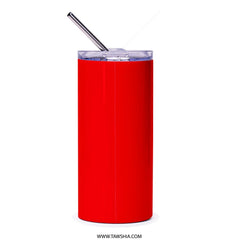 Red Travel Tumbler with Straw Lid Drinkware Product