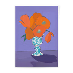 Poppy Photographic Print, Floral Wall Art, Flower Photography, Botanical Print, Orange Flowers, Vase Art Print, Home Decor, Unique Gift Idea - Tawshia