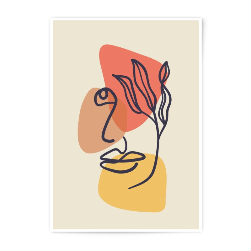 Abstract Face Line Art, Minimalist Photographic Print, Modern Art Decor, Boho Wall Art, Home Decor Print, Stylish Gift Idea - Tawshia