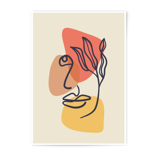 Abstract Face Line Art, Minimalist Photographic Print, Modern Art Decor, Boho Wall Art, Home Decor Print, Stylish Gift Idea - Tawshia