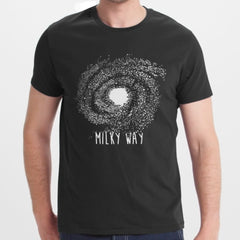 Milky Way Galaxy Black Graphic Tee Shirt product type