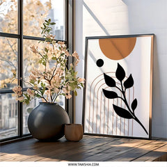 Modern Abstract Wall Art, Geometric Print, Botanical Art Print, Minimalist Home Decor, Trendy Wall Hanging, Living Room Art (134 characters) - Tawshia
