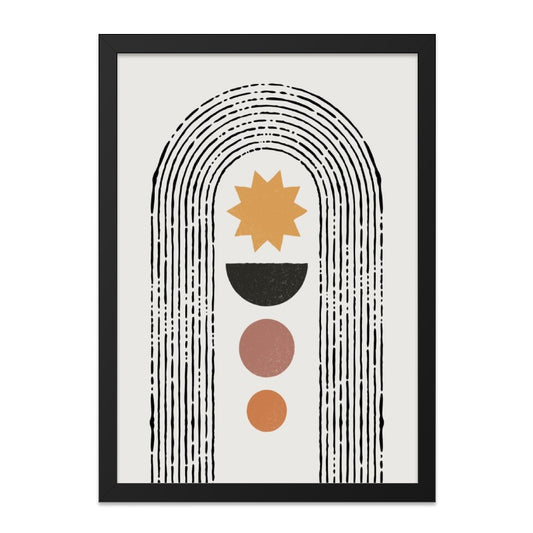 Abstract Geometric Wall Art, Modern Minimalist Print, Boho Decor, Rainbow Star Wall Decor, Neutral Color Wall Hanging, Wall Art - Tawshia