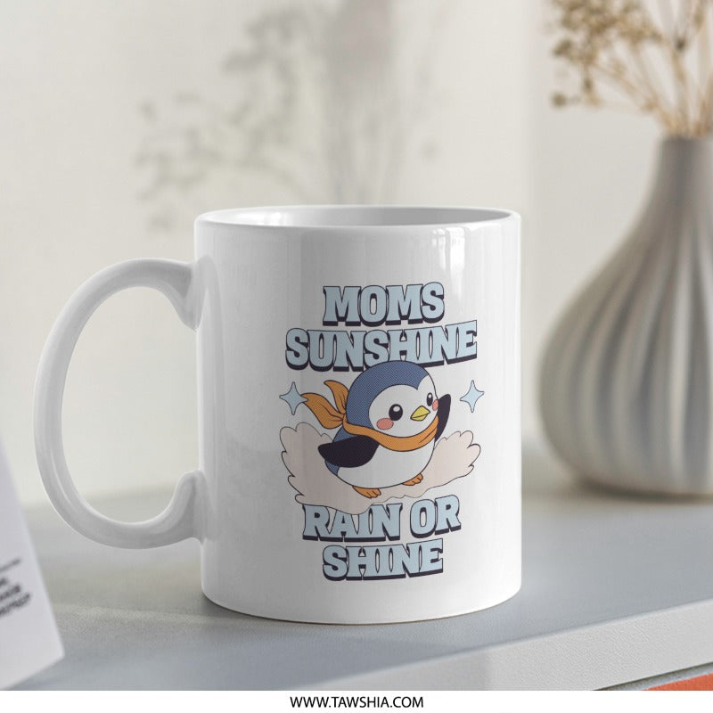 Moms Sunshine Rain or Shine Penguin Mug product type