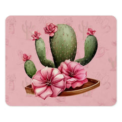 Cactus Flower MousePad, Floral Mouse Pad, Pink Desk Accessories, Desert Decor, Cute Mousepad, Office Decor, Trendy Mousepad - Tawshia