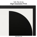 Modern Geometric Wall Art, Abstract Circle Print, Black and White Art, Minimalist Home Decor, Contemporary Wall Hanging - Tawshia