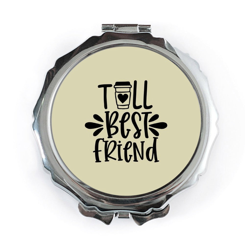 Best Friend Pocket Mirror, Coffee Lover Gift, Friendship Gift, Cute Mirror for Her, Compact Mirror, Gift for Bestie, Mirror for Purse - Tawshia