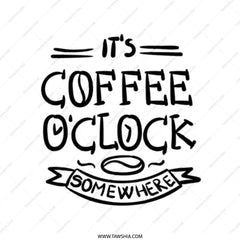Coffee OClock Tote Bag, Funny Quote Bag, Coffee Lover Gift, Novelty Tote, Cute Everyday Bag, Reusable Shopping Bag, Gift for Her - Tawshia