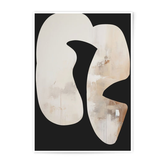 Abstract Art Photographic Print, Beige and Black Wall Art, Modern Art Photo, Minimalist Home Decor, Neutral Color Art Print, Wall Hanging - Tawshia