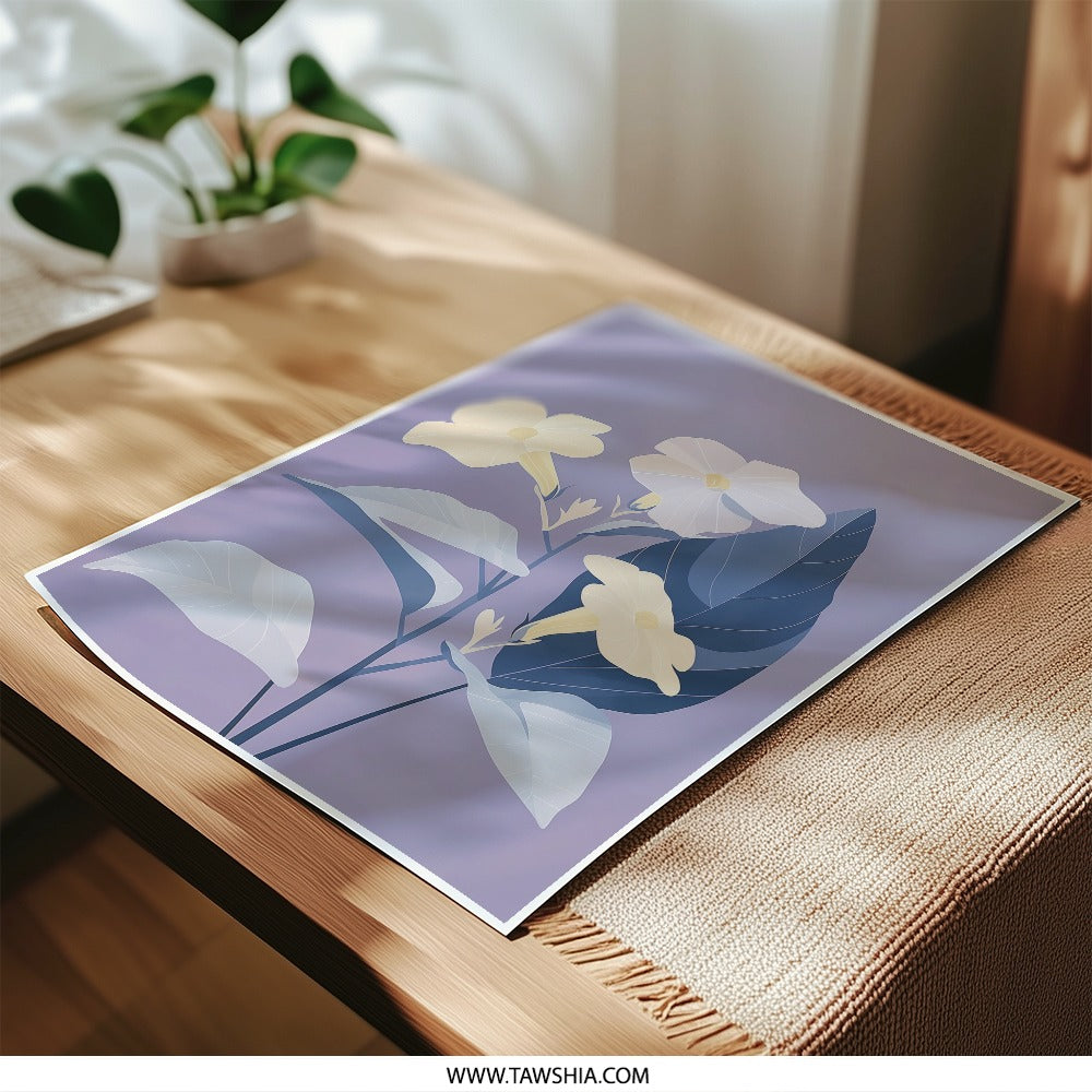 Trumpet Flower Photographic Print, Floral Wall Art, Botanical Illustration, Modern Home Decor, Nature Inspired Art Print - Tawshia