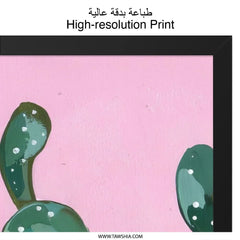 Pink Cactus Wall Art, Desert Plant Decor, Southwest Art Print, Floral Cactus Painting, Botanical Wall Hanging, Modern Home Decor - Tawshia