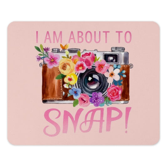 Floral Camera Mouse Pad, Photographer Gift, Photo Mousepad, Cute Desk Decor, I Am About To Snap Mouse Pad, Vintage Camera Mouse Mat - Tawshia