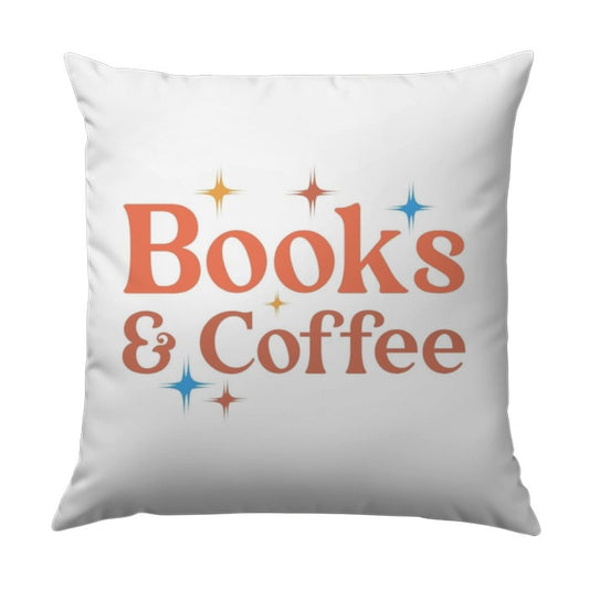 Books and Coffee Pillow, Reading Lover Gift, Bookish Decor, Cozy Home Pillow, Coffee Addict Pillow, Gift For Readers, Home Decor Pillow - Tawshia