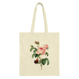 Pink Rose Tote Bag, Floral Tote, Butterfly Tote Bag, Botanical Bag, Gift for Her, Stylish Tote Bag, Elegant Bag, Unique Tote Design - Tawshia