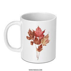 Autumn Leaves Mug, Fall Colors Mug, Nature Lover Gift, Botanical Print, Coffee Mug, Tea Cup, Seasonal Decor, Thanksgiving Gift - Tawshia