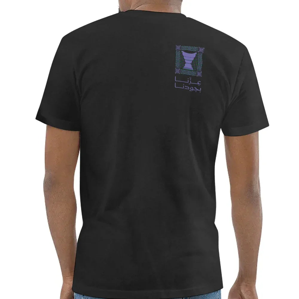 Stylish Black T-Shirt with Unique Back Graphic design product type