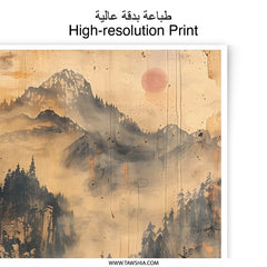 Asian Landscape Photographic Print, Temple Art, Misty Mountain Scenery, Japanese Inspired Wall Decor, Oriental Art Print, Home Decor - Tawshia