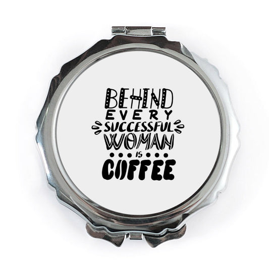Successful Woman Coffee Pocket Mirror, Inspirational Quote Mirror, Gift for Her, Empowerment Mirror, Handbag Mirror, Portable Makeup Mirror - Tawshia