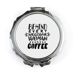 Successful Woman Coffee Pocket Mirror, Inspirational Quote Mirror, Gift for Her, Empowerment Mirror, Handbag Mirror, Portable Makeup Mirror - Tawshia