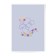 Mother Child Line Art Photographic Prints, Floral Butterfly Art, Minimalist Nursery Decor, Mom and Baby Print, Gift for Mom - Tawshia