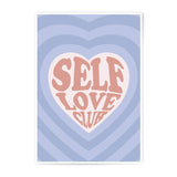 Self Love Club Photographic Print, Aesthetic Wall Art, Heart Illustration, Trendy Room Decor, Positive Affirmation Print, Home Decor - Tawshia