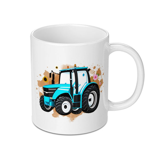 Blue Tractor Mug, Farm Vehicle Mug, Cute Tractor Art, Kids Mug, Farm Lover Gift, Farming Mug, Tractor Present, Agronomy Mug, Tractor Graphic - Tawshia