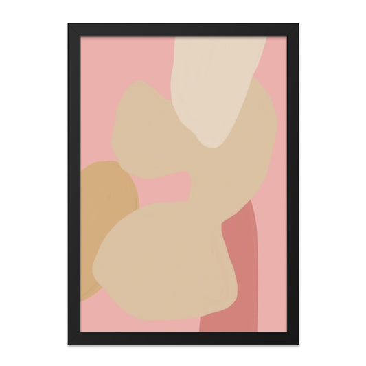 Abstract Shapes Wall Art, Beige Pink Artwork, Modern Home Decor, Minimalist Art Print, Neutral Tone Painting, Gallery Wall Art - Tawshia