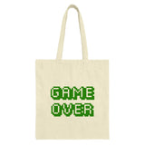 Game Over Tote Bag, Retro Gaming, Pixel Art Tote Bag, Gamer Gift, 8 Bit Design, Novelty Tote, Geeky Tote, Reusable Shopping Bag - Tawshia