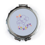 Mother Daughter Pocket Mirror, One Line Art Compact Mirror, Floral Butterflies Portable Makeup Mirror, Mom Gift, Travel Mirror - Tawshia
