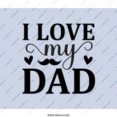 I Love My Dad Backpack, Fathers Day Gift Backpack, Dad Backpack, Gift for Dad, Mustache Heart Backpack, Present for Dad Backpack - Tawshia