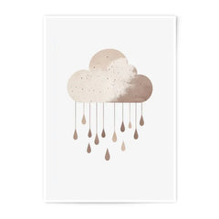 Cloud Photographic Print, Neutral Nursery Art, Minimalist Weather Decor, Raindrop Wall Art, Earthy Tone Prints, Modern Home Decor, Baby - Tawshia