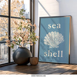 Seashell Wall Art, Nautical Home Decor, Coastal Print, Beach House Art, Ocean Theme Artwork, Seashell Illustration, Home Decor, Shell Poster - Tawshia
