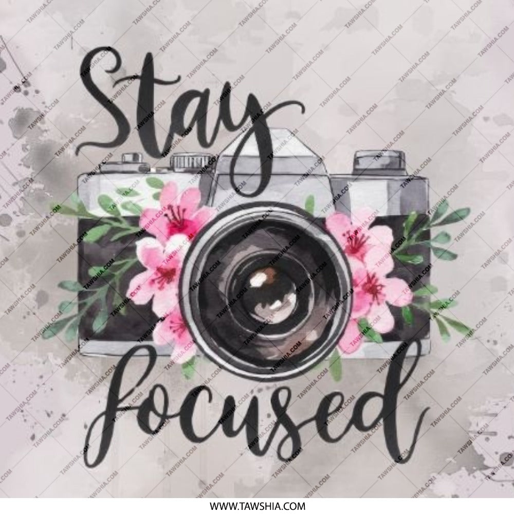 Stay Focused Pinback Button, Camera Badge, Floral Button, Photographer Gift, Cute Button, Inspirational Pin, Accessory Pinback Button - Tawshia