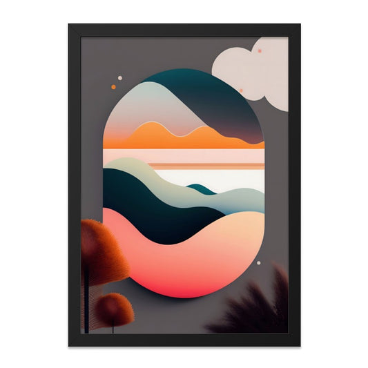 Abstract Landscape Wall Art, Modern Art Print, Minimalist Artwork, Geometric Scenery, Colorful Home Decor, Unique Wall Hanging - Tawshia