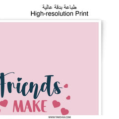Friends Photographic Prints, Friendship Quote Art, Good Times Decor, Heart Prints, Gift for Friend, Wall Art, Inspirational Decor - Tawshia