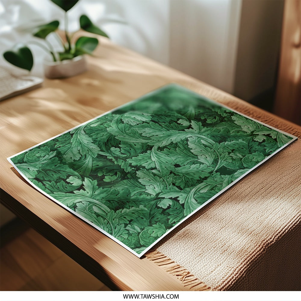 Lush Green Leaves Photographic Print, Botanical Art, Nature Decor, Wall Art Print, Home Decor, Greenery Artwork, Trendy Wall Decor - Tawshia