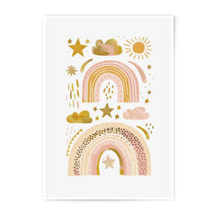 Rainbow Photographic Print, Nursery Decor, Star Cloud Wall Art, Boho Baby Room, Kids Room, Modern Art Print, Playroom, Childrens Art - Tawshia