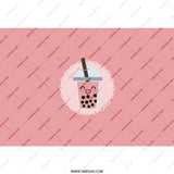 Cute Boba Tea Tumbler, Kawaii Drink Cup, Bubble Tea Lover Gift, Pink Tumbler with Straw, Trendy Drinkware, Unique Tumbler Design - Tawshia