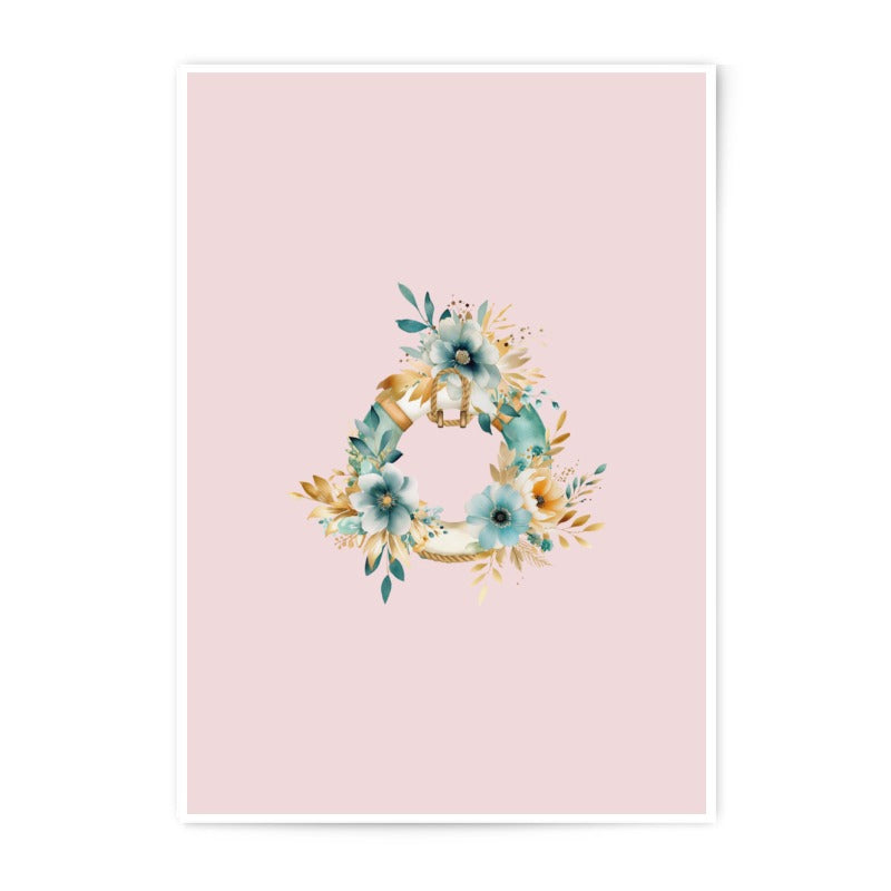 Floral Life Ring Photographic Prints, Nautical Home Decor, Coastal Art Print, Beach House Wall Art, Summer Prints, Flower Decoration - Tawshia