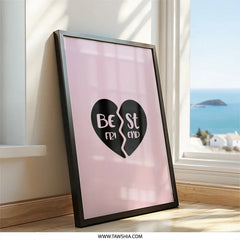 Best Friend Heart Wall Art, Friendship Print, Bestie Gift, Sister Gift, Soul Sister Decor, Cute Wall Decor, Home Decor, Room Decor - Tawshia