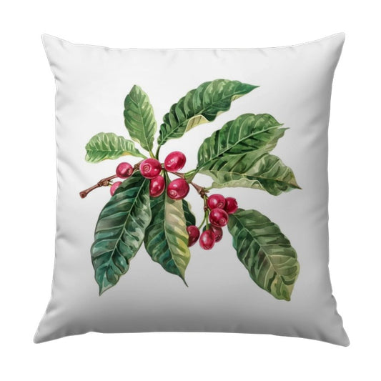 Coffee Plant Pillow, Watercolor Coffee, Botanical Pillow, Farmhouse Pillow, Coffee Lover Gift, Coffee Bean Pillow, Kitchen Decor Pillow - Tawshia
