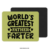 Worlds Greatest Farter Mouse Pad, Funny Dad Mousepad, Gift For Him, Worlds Best Dad, Unique Mouse Mat, Birthday Gift Mouse Pad, Dad Joke - Tawshia