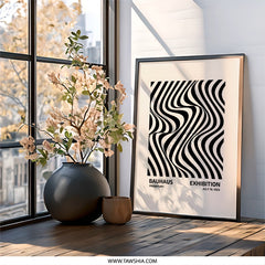 Bauhaus Exhibition Wall Art, Op Art Print, Abstract Art, Modern Art Poster, Black and White Art, July 19 1923, Frankfurt Art - Tawshia