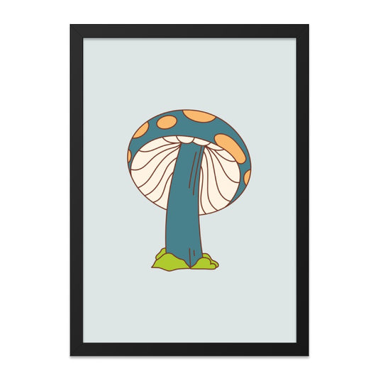 Mushroom Wall Art, Funky Mushroom Decor, Groovy Home Decor, Whimsical Art Print, Retro Mushroom Print, Colorful Wall Decor - Tawshia