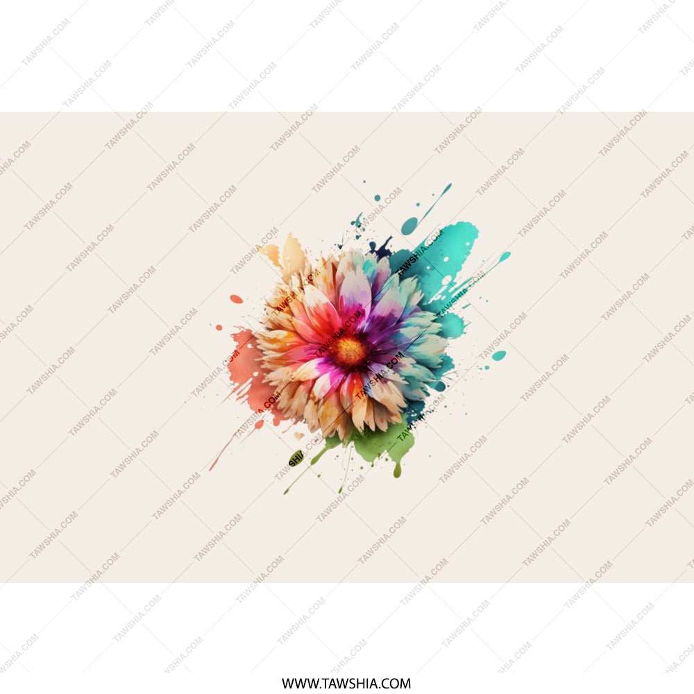 Watercolor Flower Tumbler, Floral Tumbler Gift, Colorful Flower Design, Modern Art Tumbler, Unique Gift Idea - Tawshia
