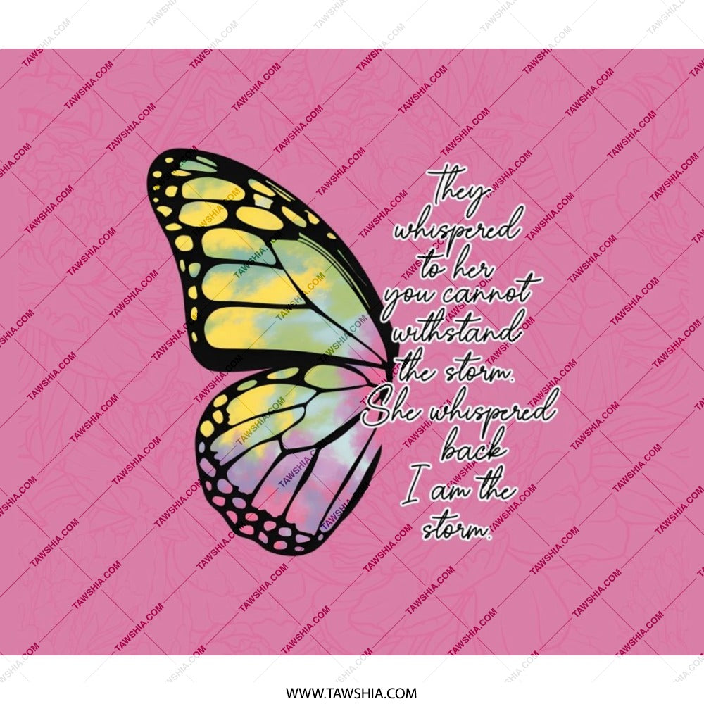 Butterfly Backpack, Inspirational Backpack, Floral Backpack, Motivational, Pink BackPack, Gift for Her, Butterfly Design - Tawshia