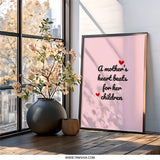 Mother's Heart Wall Art, Family Love Decor, Inspirational Print, Gift for Mom, Mother's Day Present, Nursery Decor - Tawshia