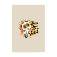 Sunflower Photographic Prints, Bloom Where You Are Planted, Inspirational Art, Light Bulb Flowers, Floral Prints, Wall Decor - Tawshia