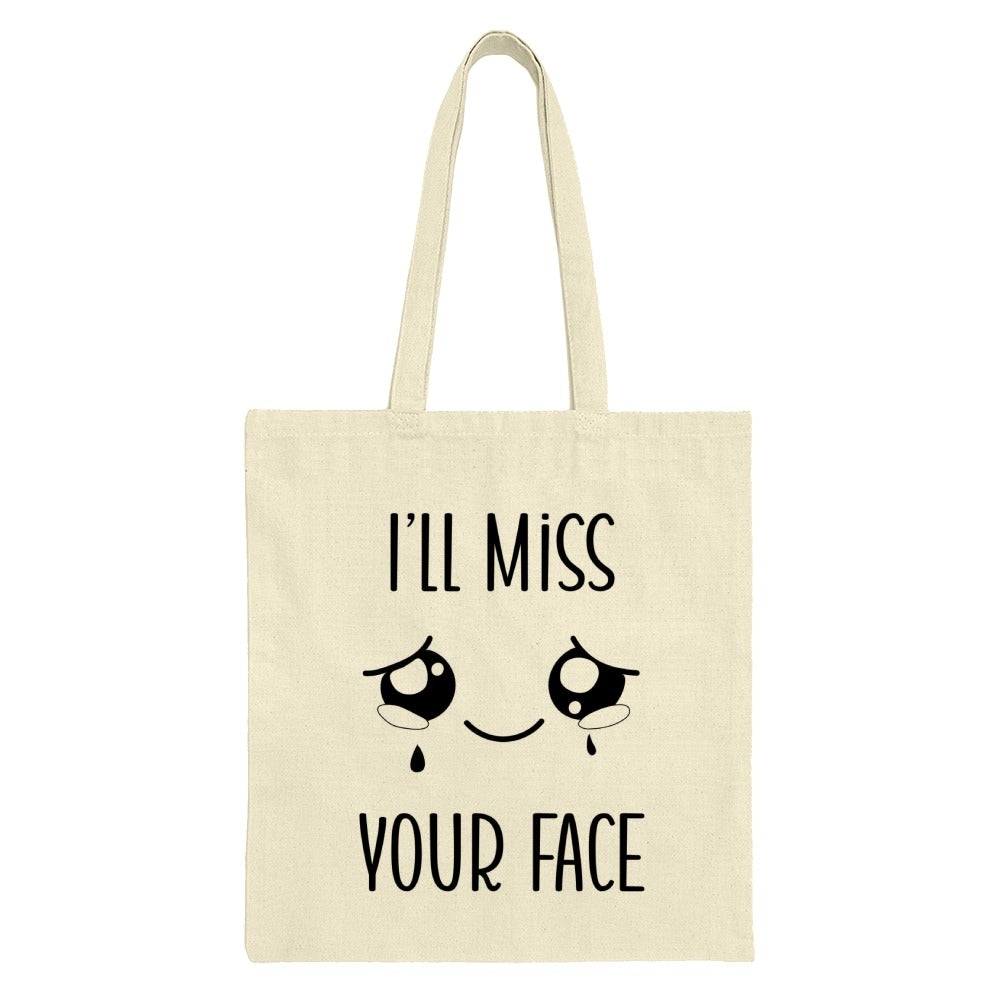 Miss Your Face Tote Bag, Sad Anime Eyes Bag, Goodbye Gift Idea, Farewell Gift, Leaving Gift, Gift for Friend, Going Away Present - Tawshia