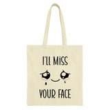 Miss Your Face Tote Bag, Sad Anime Eyes Bag, Goodbye Gift Idea, Farewell Gift, Leaving Gift, Gift for Friend, Going Away Present - Tawshia